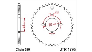 ΓΡΑΝΑΖΙ ΤΡΟΧΟΥ JT 520 22T ΑΝΤΑΛΛΑΚΤΙΚΑ