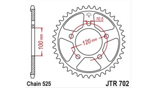 ΓΡΑΝΑΖΙ ΤΡΟΧΟΥ JT 525 40T ΓΡΑΝΑΖΙ ΤΡΟΧΟΥ JT 525 40T