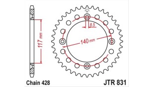 ΓΡΑΝΑΖΙ ΤΡΟΧΟΥ JT 428 46T ΑΝΤΑΛΛΑΚΤΙΚΑ