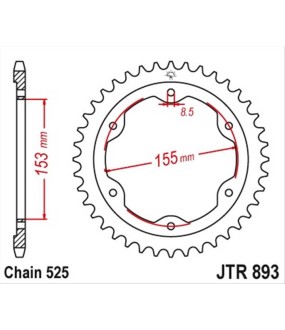 ΓΡΑΝΑΖΙ ΤΡΟΧΟΥ JT 525 38T ΜΑΥΡΟ