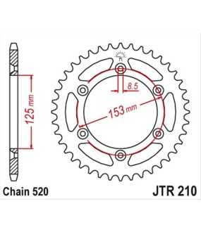 ΓΡΑΝΑΖΙ ΤΡΟΧΟΥ JT JTX210 47T ΑΝΤΑΛΛΑΚΤΙΚΑ