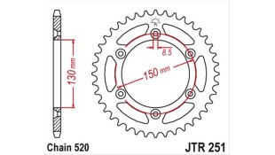 ΓΡΑΝΑΖΙ ΤΡΟΧΟΥ JT 520 48T ΧΡΥΣΟ