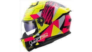 LS2 FF808 STREAM II TIGER GLOSS H-V YELLOW PINK XL