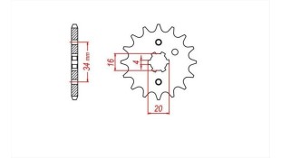 ΓΡΑΝΑΖΙ ΚΙΝΗΣΗΣ 428 16T YAMAHA