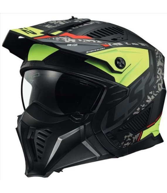 LS2 OF606 DRIFTER DEVOR MATT BLACK HI-VIS YELLOW L ΕΞΟΠΛΙΣΜΟΣ LS2 OF606 DRIFTER DEVOR MATT BLACK HI-VIS YELLOW L