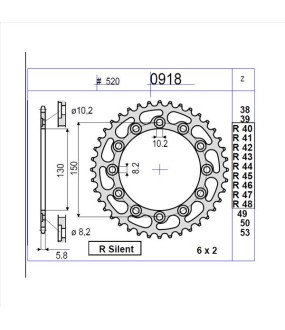 ΓΡΑΝΑΖΙ ΤΡΟΧΟΥ OGNIBENE 520 42T ΜΑΥΡΟ