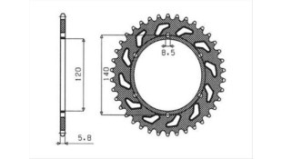 ΓΡΑΝΑΖΙ ΤΡΟΧΟΥ SUNSTAR 520 44T