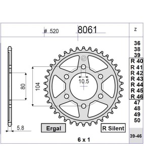 ΓΡΑΝΑΖΙ ΤΡΟΧΟΥ OGNIBENE 520 46T ΑΝΤΑΛΛΑΚΤΙΚΑ