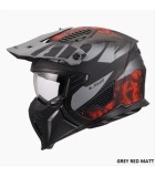 LS2 OF606 DRIFTER DEVOR MATT SILVER TITANIUM RED L