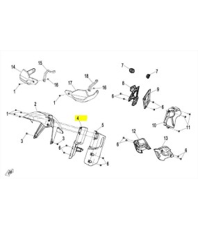 ΚΑΛΥΜΜΑ ΑΝΑΡΤΗΣΗΣ ΕΜΠΡΟΣ ΔΕΞΙ CFMOTO 450 MT MIST SILVER BLACK