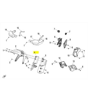 ΚΑΛΥΜΜΑ ΑΝΑΡΤΗΣΗΣ ΕΜΠΡΟΣ ΔΕΞΙ CFMOTO 450 MT MIST SILVER BLACK