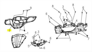 ΜΑΣΚΑ ΚΟΝΤΕΡ ΑΣΠΡΗ SYM VF 185 E5+ SPARE PARTS
