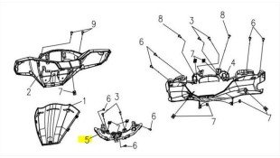 ΦΑΝΟΣ ΘΕΣΕΩΣ ΜΑΣΚΑΣ ΚΟΝΤΕΡ SYM VF 185 E5+ SPARE PARTS