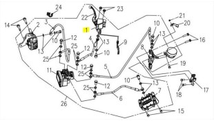 ΤΡΟΜΠΑ ΕΜΠΡΟΣΘΙΟΥ ΦΡΕΝΟΥ SYM VF 185 E5+ SPARE PARTS