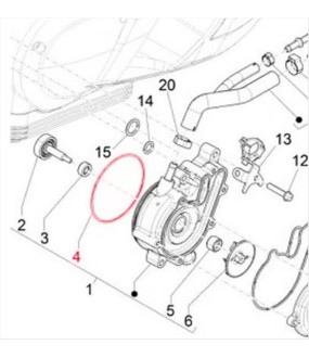 ORING ΤΡΟΜΠΑΣ ΝΕΡΟΥ PIAGGIO MEDLEY 125 SPARE PARTS