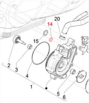 ORING ΤΡΟΜΠΑΣ ΝΕΡΟΥ PIAGGIO MEDLEY 125 SPARE PARTS
