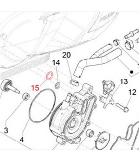 ORING ΤΡΟΜΠΑΣ ΝΕΡΟΥ PIAGGIO MEDLEY 125 SPARE PARTS
