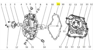 ΦΛΑΝΤΖΑ ΚΑΠΑΚΙΟΥ ΔΕΞΙΟΥ ΚΙΝΗΤΗΡΑ VOGE LONCIN X-WOLF 300 SPARE PARTS