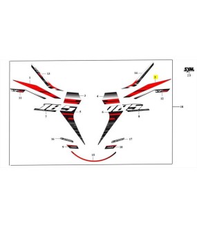 ΑΥΤΟΚΟΛΛΗΤΟ ΣΕΛΛΑΣ ΑΡΙΣΤΕΡΟ ΑΝΩ (BLACK/WHITE) SYM VF 185 E5+ ΑΝΤΑΛΛΑΚΤΙΚΑ