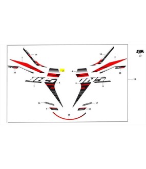 ΑΥΤΟΚΟΛΛΗΤΟ ΠΟΔΙΑΣ ΔΕΞΙΑΣ ΑΝΩ SYM VF 185 E5+ SPARE PARTS
