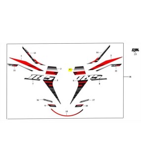 ΑΥΤΟΚΟΛΛΗΤΟ ΠΟΔΙΑΣ ΑΡΙΣΤΕΡΗΣ ΑΝΩ SYM VF 185 E5+ SPARE PARTS