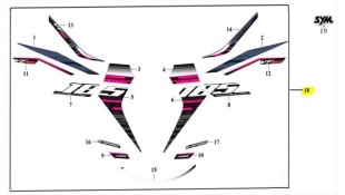 ΑΥΤΟΚΟΛΛΗΤΑ ΣΕΤ ΓΙΑ BLACK/BLUE SYM VF 185 E5+
