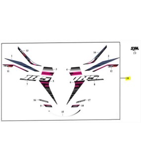 ΑΥΤΟΚΟΛΛΗΤΑ ΣΕΤ ΓΙΑ BLACK/BLUE SYM VF 185 E5+ ΑΝΤΑΛΛΑΚΤΙΚΑ