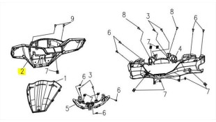 ΜΑΣΚΑ ΚΟΝΤΕΡ ΜΑΥΡΗ SYM VF 185 E5+ SPARE PARTS