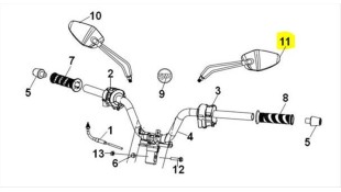 ΚΑΘΡΕΦΤΗΣ ΑΡΙΣΤΕΡΟΣ SYM JET 14 EVO SPARE PARTS