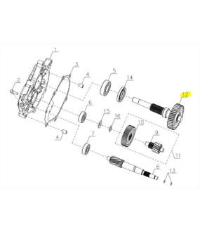 ΑΞΟΝΑΣ ΚΙΝΗΣΗΣ ΟΠΙΣΘΙΟΥ ΤΡΟΧΟΥ ΜΑΖΙ ΜΕ ΤΟ ΓΡΑΝΑΖΙ SYM CARGO 125 EVO E5+ SPARE PARTS