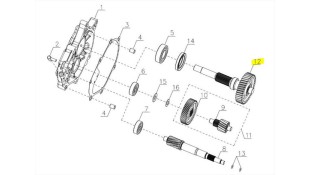 ΑΞΟΝΑΣ ΚΙΝΗΣΗΣ ΟΠΙΣΘΙΟΥ ΤΡΟΧΟΥ ΜΑΖΙ ΜΕ ΤΟ ΓΡΑΝΑΖΙ SYM CARGO 125 EVO E5+ SPARE PARTS