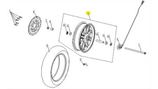 ΤΡΟΧΟΣ ΕΜΠΡΟΣΘΙΟΣ DAYTONA CARGO 125 EVO E5+ SPARE PARTS