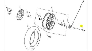 ΑΞΟΝΑΣ ΕΜΠΡΟΣΘΙΟΥ ΤΡΟΧΟΥ DAYTONA CARGO 125 EVO E5+ SPARE PARTS