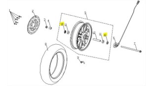 ΤΣΙΜΟΥΧΑ ΕΜΠΡΟΣΘΙΟΥ ΤΡΟΧΟΥ DAYTONA CARGO 125 EVO E5+ ΑΝΤΑΛΛΑΚΤΙΚΑ