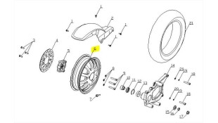 ΤΡΟΧΟΣ ΟΠΙΣΘΙΟΣ ΑΛΟΥΜΙΝΙΟΥ DAYTONA CARGO 125 EVO E5+ ΑΝΤΑΛΛΑΚΤΙΚΑ