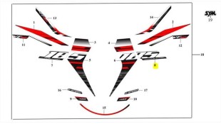 ΑΥΤΟΚΟΛΛΗΤΟ ΠΟΔΙΑΣ ΑΡΙΣΤΕΡΗΣ Α SYM VF 185 E5+ ΑΝΤΑΛΛΑΚΤΙΚΑ