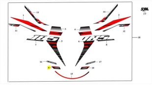 ΑΥΤΟΚΟΛΛΗΤΟ ΦΤΕΡΟΥ ΔΕΞΙΟ SYM VF 185 E5+ SPARE PARTS