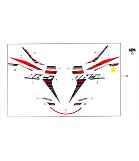 ΑΥΤΟΚΟΛΛΗΤΟ ΣΕΛΛΑΣ ΑΡΙΣΤΕΡΟ ΚΑΤΩ SYM VF 185 E5+ SPARE PARTS