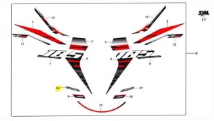 ΑΥΤΟΚΟΛΛΗΤΟ ΠΛΑΙΣΙΟΥ ΔΕΞΙΟ ''6-SPEED'' SYM VF 185 E5+ ΑΝΤΑΛΛΑΚΤΙΚΑ