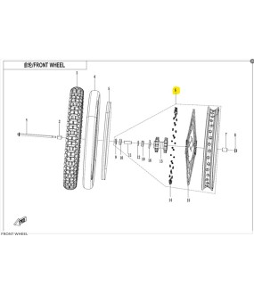 ΤΡΟΧΟΣ ΕΜΠΡΟΣ ΠΛΗΡΕΣ CFMOTO DUAL 250 ΜΑΥΡΟΣ SPARE PARTS