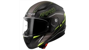 LS2 FF353 RAPID II ROKKU MATT BLACK H-V YELLOW XL