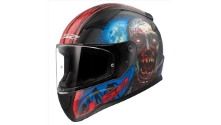LS2 FF353 RAPID II ZOMBIE GLOSS BLACK RED L