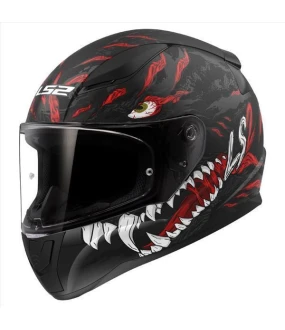 LS2 FF353 RAPID II KAIJU MATT BLACK RED WHITE M