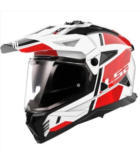 LS2 MX702 PIONEER II HILL GLOSS WHITE RED M