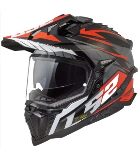 LS2 MX701 EXPLORER SPIRE GLOSS BLACK TITANIUM RED L