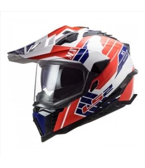 LS2 MX701 EXPLORER SPIRE GLOSS BLACK TITANIUM RED M