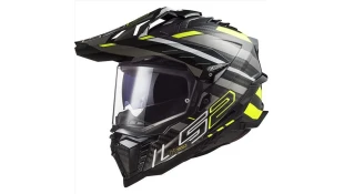 LS2 MX701 C EXPLORER EDGE GLOSS BLACK H-V YELLOW TITANIUM L