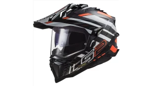 LS2 MX701 C EXPLORER EDGE GLOSS BLACK ORANGE WHITE XL