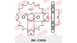 ΓΡΑΝΑΖΙ ΚΙΝΗΣΗΣ RK 428 14T YAMAHA CRYPTON X