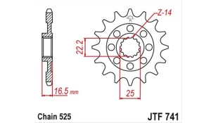ΓΡΑΝΑΖΙ ΚΙΝΗΣΗΣ JT 525 14T